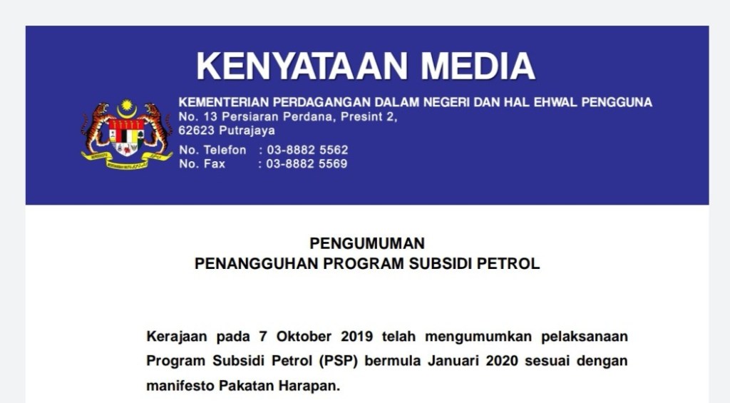 KERAJAAN TANGGUH PROGRAM SUBSIDI