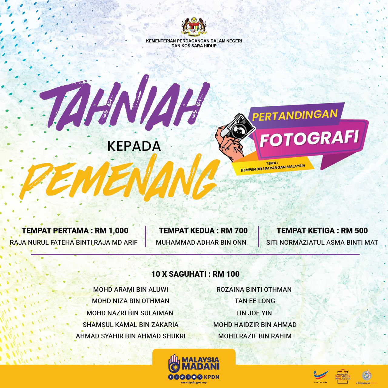 PEMENANG PERTANDINGAN FOTOGRAFI BAGI KEMPEN BELI BARANGAN MALAYSIA KBBM